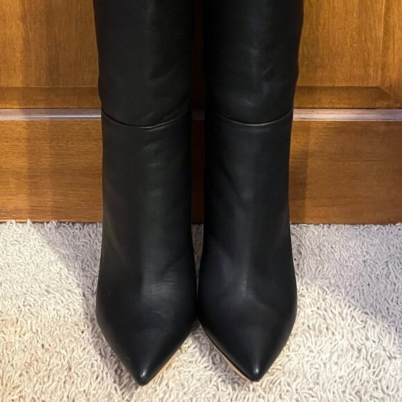 IDENTITA Black Leather "Dayna" Italian Boots Knee High 10 / 40 - 120mm Heels - Picture 3 of 16